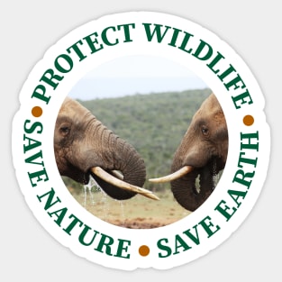 Wildlife Conservation Earth Day Elephants Sticker